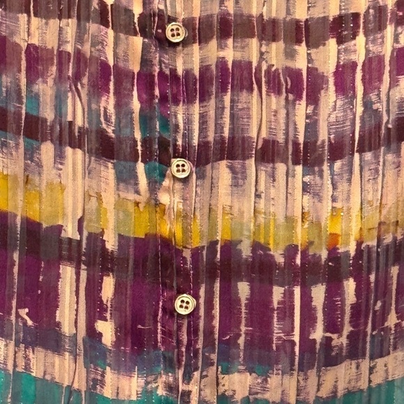 RAMY BROOK Vance Balloon Sleeve Semi Sheer Metallic Button Down Blouse Top Small - Picture 6 of 10